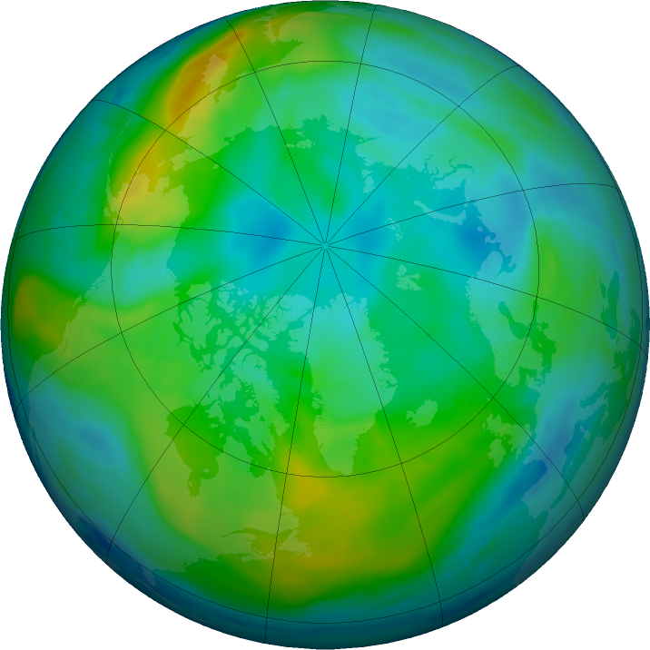 Arctic ozone map for 13 November 2023